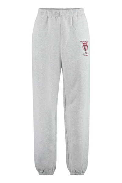 Sporty And Rich Sporty & Rich Logo Printed Track Sweatpants In Grey