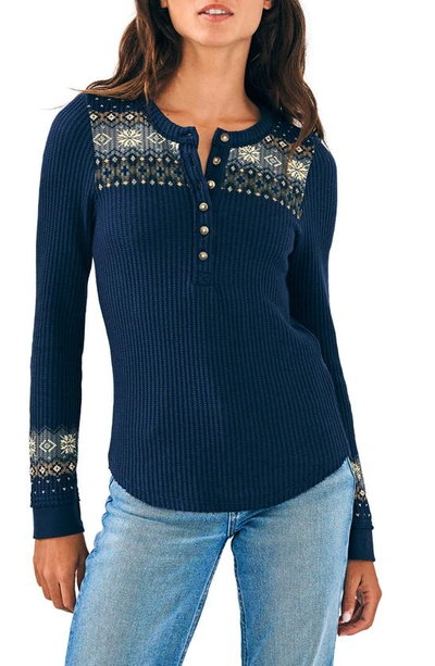 Faherty Legend&trade; Apres Waffle Henley T-shirt In Chalet Fair Isle