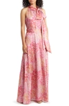 Sachin & Babi Kayla Halter Gown In Pastel Hydrangea