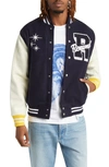 RENOWNED EMBROIDERED VARSITY JACKET