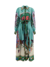 ALEMAIS ALEMAIS EVERGREEN GRAPHIC PRINTED BELTED SHIRTDRESS