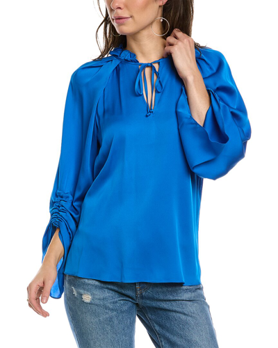 Ungaro Women's Jordyn Stretch Silk Top In Blue
