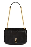 Saint Laurent Jamie 4.3 Small Ysl Shoulder Bag In Quilted Smooth Leather In Nero