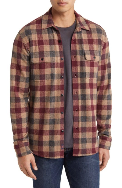 FAHERTY LEGEND PLAID BRUSHED KNIT BUTTON-UP SHIRT