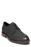 Cole Haan Berkshire Lug Plain Toe Derby In Black Waxy Leather