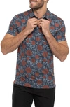 Travismathew The Heater Scenic Pass Floral Golf Polo In Total Eclipse