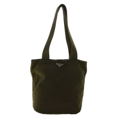 Prada Tessuto Synthetic Tote Bag () In Khaki