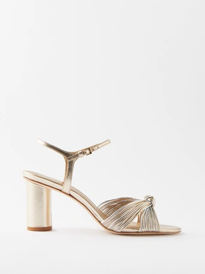 Reformation Petra Cylinder Heel In Gold / Silver