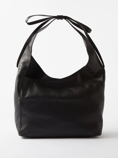 Reformation Vittoria Medium Leather Shoulder Bag In Black