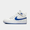Nike Little Kids' Court Borough Mid 2 Casual Shoes In Summit White/white/hyper Royal