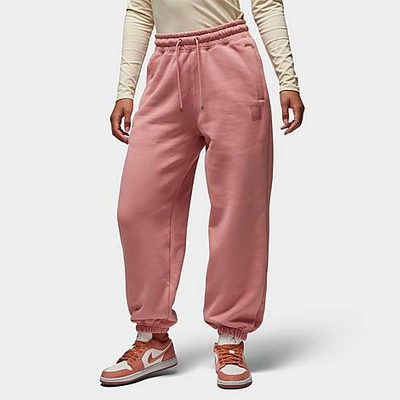 Nike Jordan Women's Flight Fleece Jogger Pants In Red Stardust 