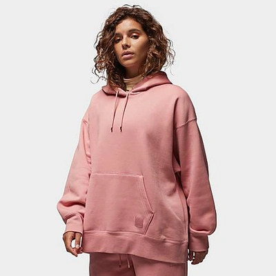 Nike Jordan Women's Flight Fleece Pullover Hoodie In Red Stardust/atmosphere 
