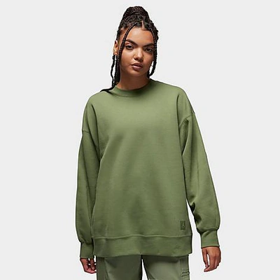 Nike Jordan Women's Flight Fleece Crewneck Sweatshirt In Sky J Light Olive 