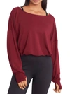 Body Up Cinched Hem Top In Merlot Heather