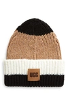 Ugg Womens Chesnut Multi Logo-patch Knitted Beanie In Chestnut Multi