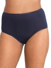 Hanro Seamless Cotton Full-cut Briefs In Deep Navy
