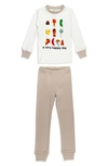 L'OVEDBABY L'OVEDBABY X 'THE VERY HUNGRY CATERPILLAR™' KIDS' FITTED ORGANIC COTTON TWO-PIECE PAJAMAS