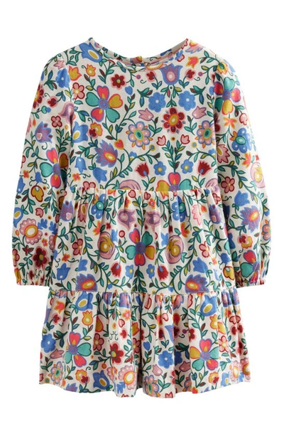 Mini Boden Kids' Twirly Cotton Dress Multi Folk Floral Girls Boden