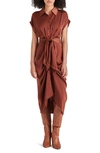 Steve Madden Tori Midi Dress In Brown