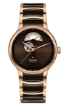 Rado Centrix Open Heart Automatic Ceramic Bracelet Watch, 39.5mm In Brown