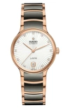 Rado Centrix Diamond Ceramic Bracelet Watch, 35mm In Silver