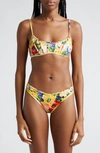 Zimmermann Alight Corset Two-piece Swimsuit In Yellow Floral