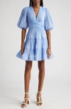 Zimmermann Pleated Mini Dress In Jacaranda