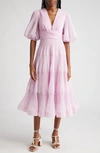 Zimmermann Sunray Pleated Long-sleeve Dress In Dusty Pink