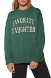 Favorite Daughter Women's Collegiate Oversized Cotton Logo Sweatshirt In Evergreen