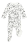 L'OVEDBABY L'OVEDBABY X 'THE VERY HUNGRY CATERPILLAR™' FITTED ONE-PIECE ORGANIC COTTON FOOTIE PAJAMAS