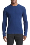 Vince Men's Thermal Crewneck Sweatshirt In Royal Blue