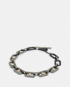Allsaints Estela Dark Hematite Hexagon Necklace In Drk Hem/amber
