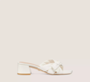 Stuart Weitzman Sofia Lambskin Bow Mule Sandals In Cream