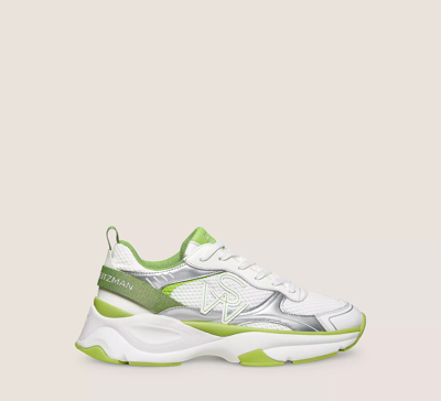 Stuart Weitzman Sw Trainer In White & Light Green