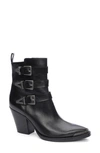 Ash Edwin Triple Buckle Zip Bootie In Black