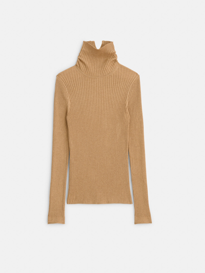 Alex Mill Christy Ribbed Turtleneck In Camel