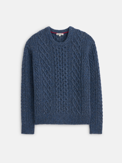 Alex Mill Cable-knit Merino Wool-blend Sweater In Heather Navy