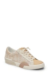 Dolce Vita Zina Sneakers Beige Multi Woven In White,dune Embossed Leather