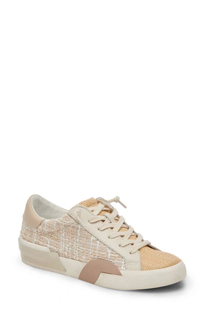 Dolce Vita Women's Zina Low Top Sneakers In White,dune Embossed Leather