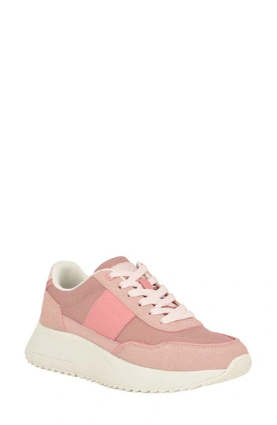Calvin Klein Women's Pippy Lace-up Platform Casual Sneakers In Pink Multi