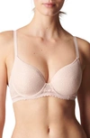 Simone Perele Comete Lace Plunge Bra In Pinky Sand