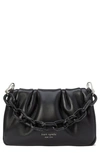 Kate Spade Ruched Leather Crossbody Bag In Black