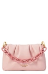 Kate Spade Ruched Leather Crossbody Bag In Pink Dune