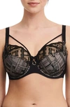 Chantelle Lingerie Graphic Support Lace Underwire Full Coverage Bra In Black-11
