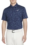 Nike Dri-fit Tour Floral Performance Golf Polo In Blue