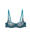 Fleur Du Mal Gabrielle Embroidery Balconette Bra In Aquamarine
