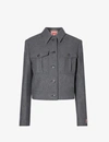 Kenzo Logo Patch Jacket Casual Jackets, Parka Gray