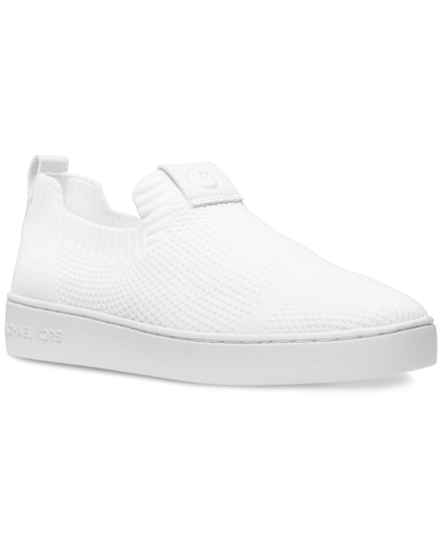 Michael Kors Michael  Women's Juno Knit Slip-on Sneakers In Optic White