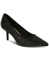 Thalia Sodi Women's Heathere Slip-on Pointed-toe Mid-heel Pumps In Black Flyknit