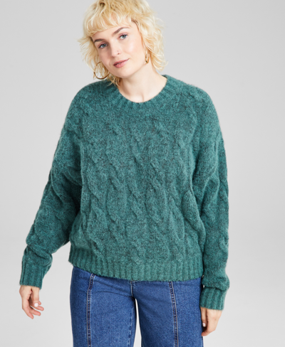 And Now This Women's Chunky Cable-knit Sweater, Created For Macy's In Meadowland